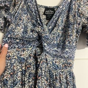 Angie Blue and White Floral Dress